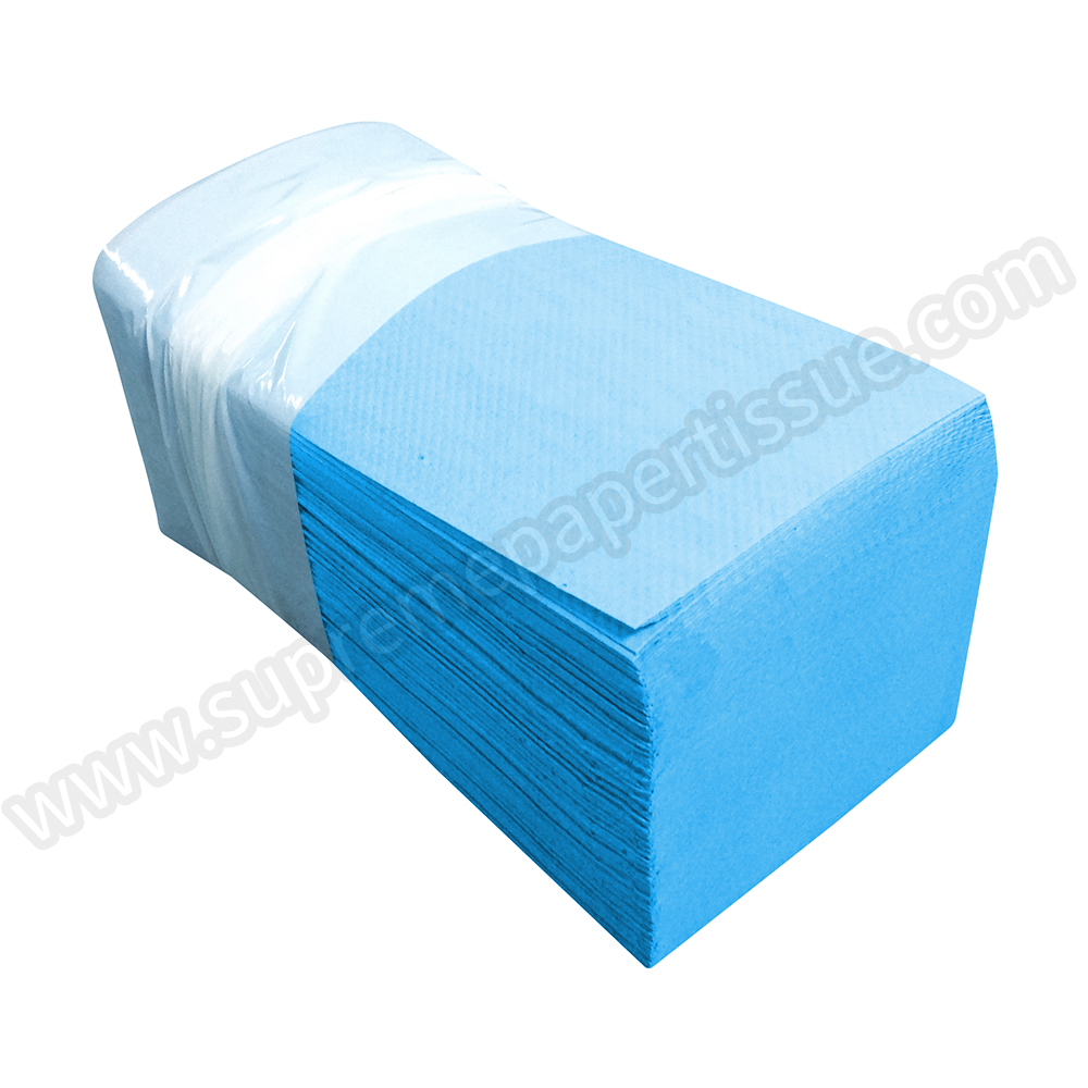 Singe-Fold Paper Hand Towel Recycle Blue - SingleFold V Fold Paper Hand Towel - 3