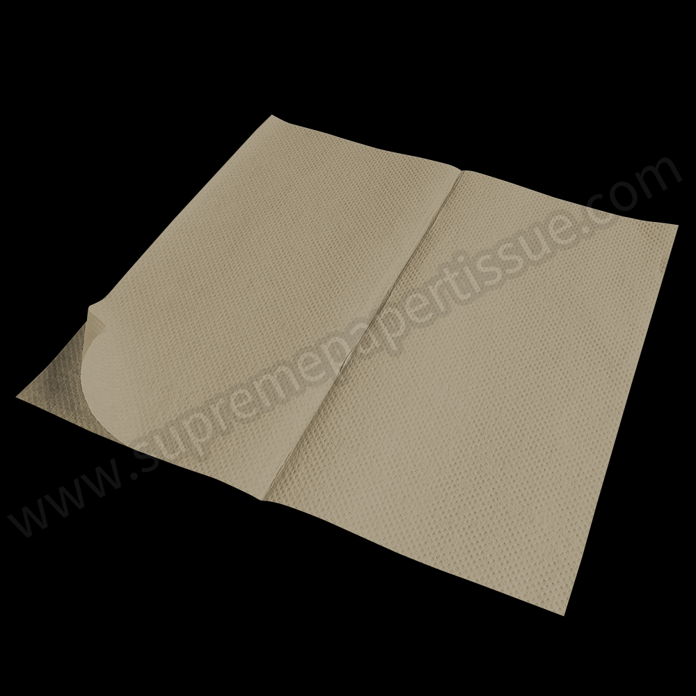 Air Quilted Interfold Napkin Recycle Brown - Easy Napkins Express Napkins 1/2 Fold - 8
