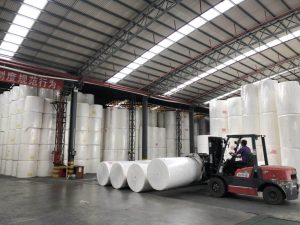 Accompany with customers to visit raw paper warehouse